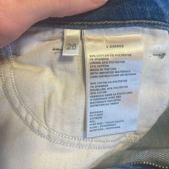 L'AGENCE Montana Flare Jeans Bleach Distressed 28 - Picture 4 of 4